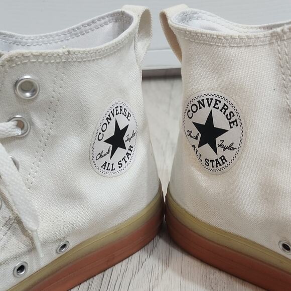 Converse High-Top Sneakers - White and Tan - Picture 3 of 8